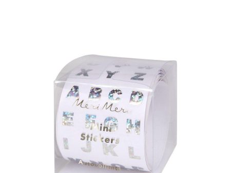 Mini Silver Foil Alphabet Sticker Roll on Sale