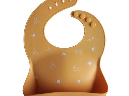 Silicone Baby Bib (Sun Orange) For Discount