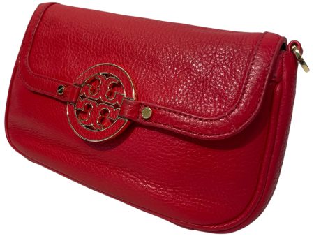 TORY BURCH Clutch Bag Leather RED TB CLUTCH PURSE Sale