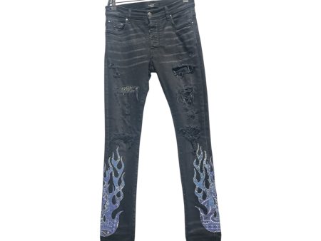 AMIRI Straight Pants 30 Cotton BLK PAISLEY FLAMES Supply