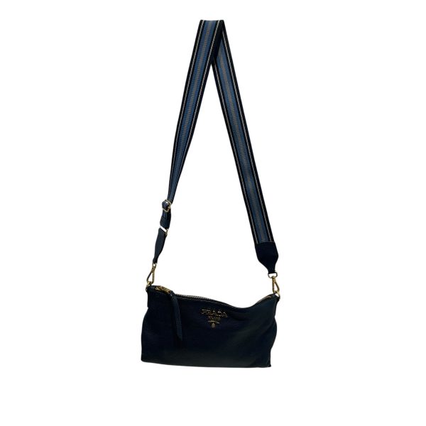 PRADA Hand Bag Leather NVY gold hardware Supply