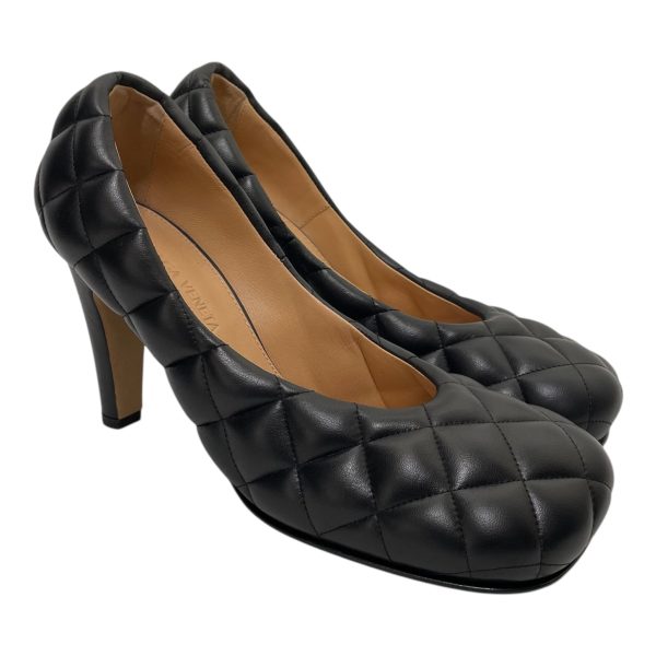 BOTTEGA VENETA Heels EU 37 Leather BLK rounded front Discount