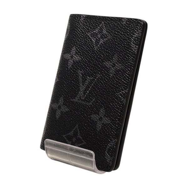 LOUIS VUITTON Bifold Wallet Monogram Leather BLK pocket organizer For Cheap