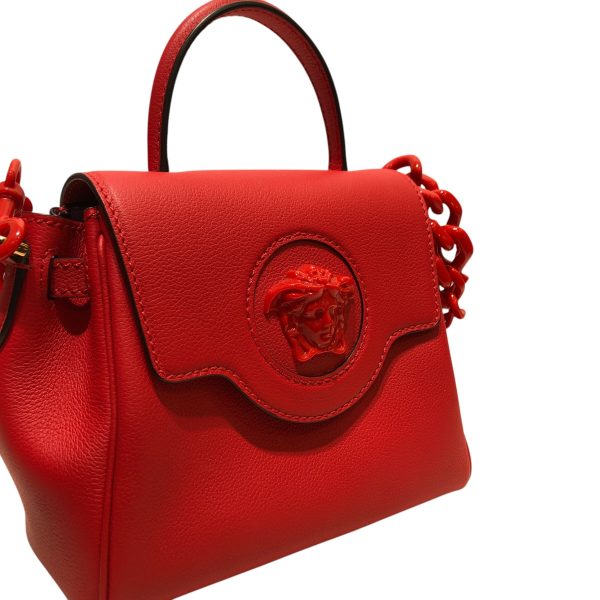 VERSACE Hand Bag Leather RED TOP HANDLE BAG Online Hot Sale