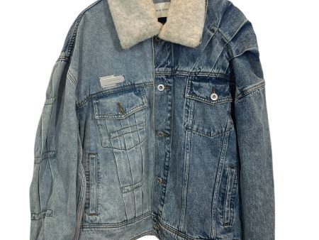 Feng Chen Wang Denim Jkt L Denim BLU PLEATED DENIM Fashion