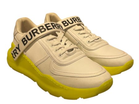 BURBERRY Low-Sneakers EU 40 Leather WHT Ronnie Sneakers w  Neon Sole Fashion