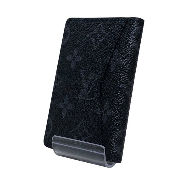 LOUIS VUITTON Bifold Wallet Monogram Leather BLK pocket organizer For Cheap