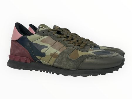 VALENTINO Low-Sneakers EU 42 Camouflage Suede GRN Rockstud Pink Black Brown Camo For Cheap