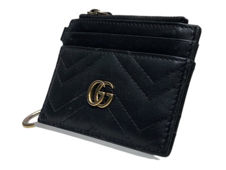 GUCCI Wallet Leather BLK GG MARMONT KEYCHAIN Online Hot Sale