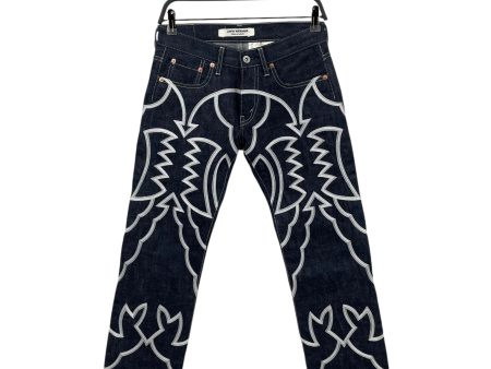 JUNYA WATANABE COMME des GARCONS Straight Pants XS Cotton NVY All Over Print WHITE ARROWS on Sale