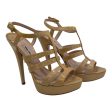 MIU MIU Heels US 7.5 Leather KHK Open-Toe KHAKI MIU MIU OPEN HEELS Cheap