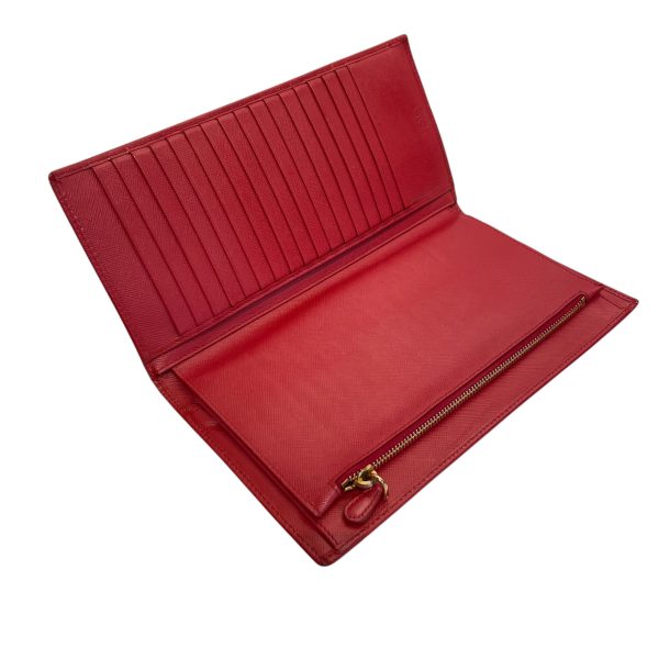 PRADA Long Wallet Leather RED  Hot on Sale