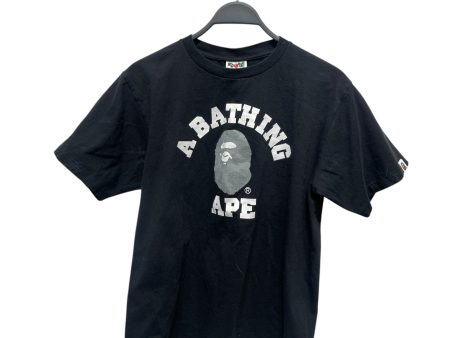 A BATHING APE T-Shirt M Cotton BLK Graphic Grey Camo Ape Head For Sale