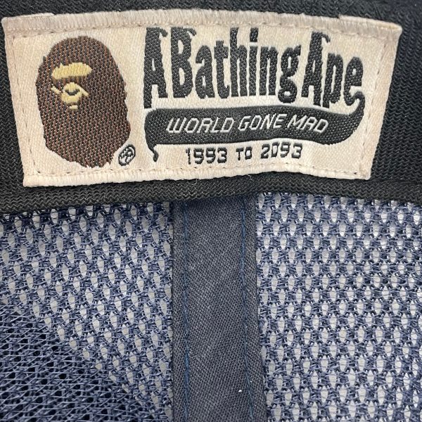 A BATHING APE Cap OS Camouflage Polyester NVY Navy Camo College Cap Sale