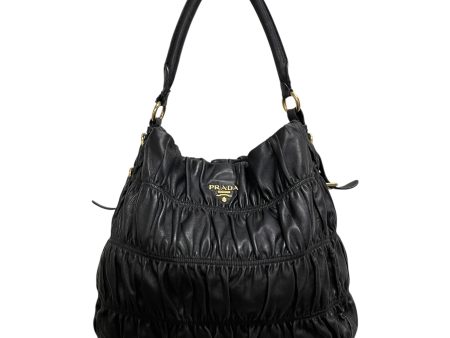 PRADA Hand Bag Leather BLK Saffiano Fashion