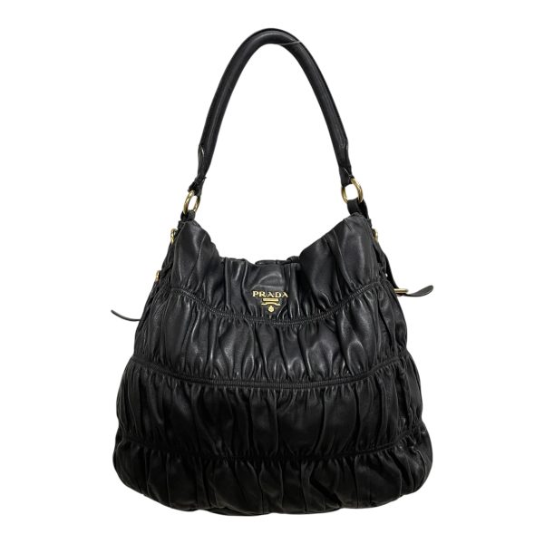 PRADA Hand Bag Leather BLK Saffiano Fashion