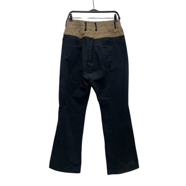 KAPITAL Straight Pants 1 Cotton NVY Button Fly navy beige pants on Sale