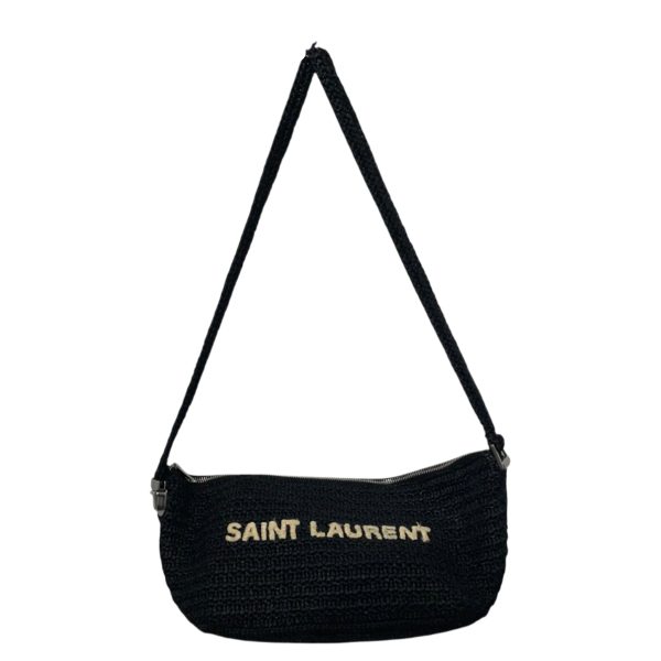 SAINT LAURENT Bag Cotton BLK CROCHET LE RAFFIA SHOULDER BAG Online now