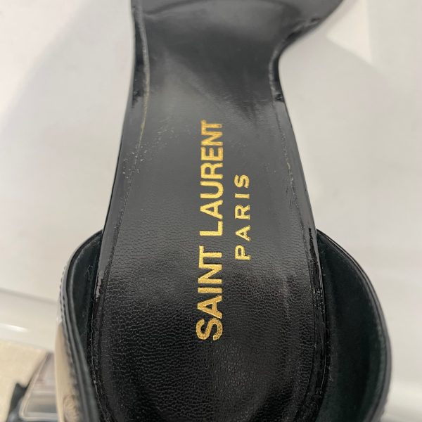 SAINT LAURENT Heels EU 37 Leather BLK 387982 For Sale