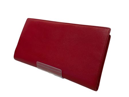 PRADA Long Wallet Leather RED  Hot on Sale