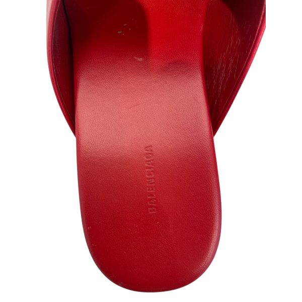 BALENCIAGA Sandals EU 38.5 Leather RED Balenciaga Mule Discount