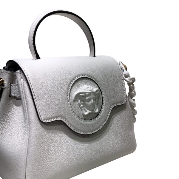 VERSACE Hand Bag Leather WHT TOP HANDLE BAG Online