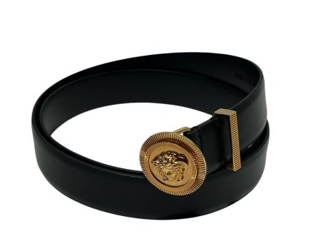 VERSACE Belt Leather BLK  For Cheap