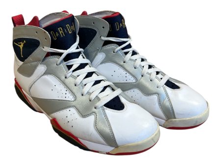 AIR JORDAN NIKE Hi-Sneakers US 11 Border Leather WHT 304775-135   7 RETRO OLYMPIC Online Sale