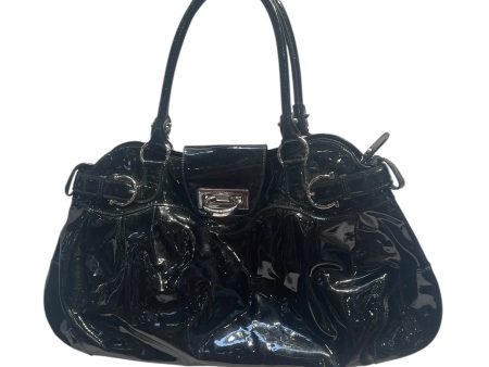 Salvatore Ferragamo Hand Bag Leather BLK Patent Smooth Online