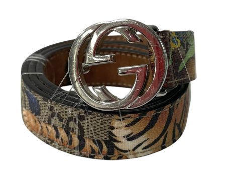 GUCCI Belt GG SUPREME TIGER All Over Print Leather BRW 258395 Online now