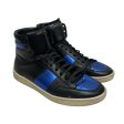 SAINT LAURENT Hi-Sneakers EU 39.5 Leather BLK High Black Blue DM 345416 Sale