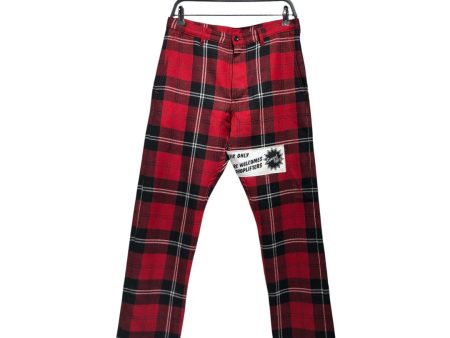 COMME des GARCONS HOMME PLUS Skinny Pants S Polyester RED Plaid  Cheap