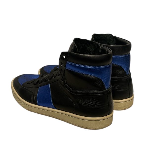 SAINT LAURENT Hi-Sneakers EU 39.5 Leather BLK High Black Blue DM 345416 Sale