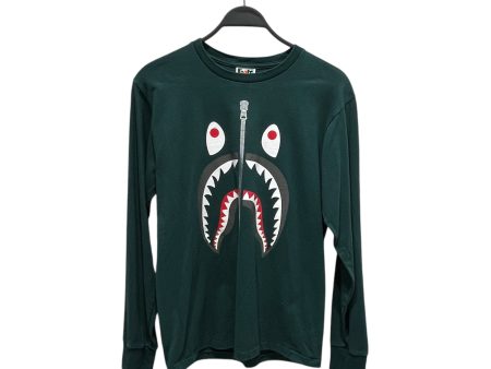 BAPE LS T-Shirt M Cotton GRN Shark For Cheap