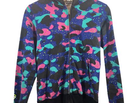 A BATHING APE Zip Up Hoodie S All Over Print Cotton MLT KID CUDI Sale