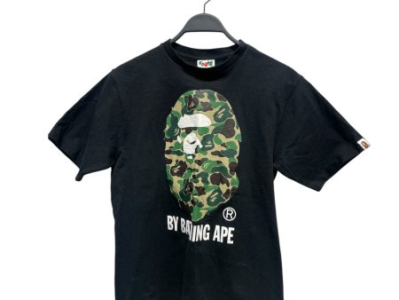 A BATHING APE T-Shirt M Cotton BLK Graphic GREEN Camo Ape Head Hot on Sale