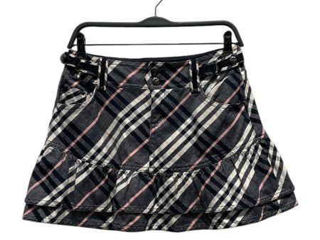 BURBERRY BLUE LABEL Skirt 38 Black Cotton Plaid FX506-162-31 Discount