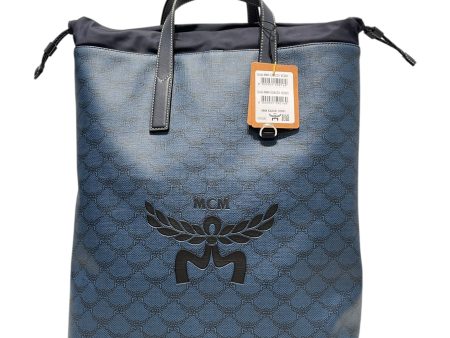 MCM Backpack Monogram Leather BLU  For Sale