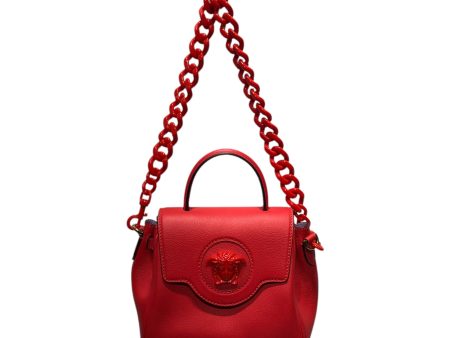 VERSACE Hand Bag Leather RED TOP HANDLE BAG Online Hot Sale