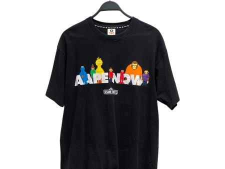 AAPE BY A BATHING APE T-Shirt L Cotton BLK SESAME STREET For Discount