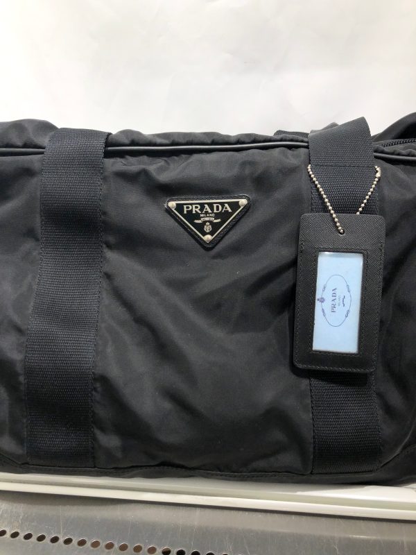 PRADA Luggage OS Nylon BLK Nylon & Saffiano Leather Duffl Fashion