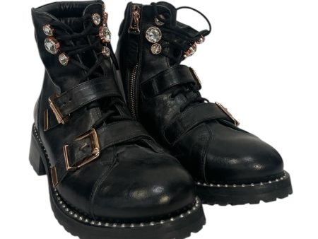 Sophia Webster Biker Boots US 10 Leather BLK Side Zip  on Sale