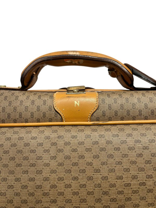 GUCCI Luggage Monogram Leather CML 80 s carry-on For Sale