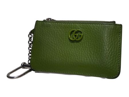 GUCCI Coin Wallet Leather GRN GUCCI ZIPPER WALLET W CHAIN For Sale