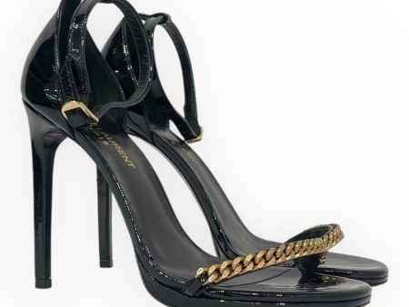 SAINT LAURENT Heels EU 37 Leather BLK 387982 For Sale