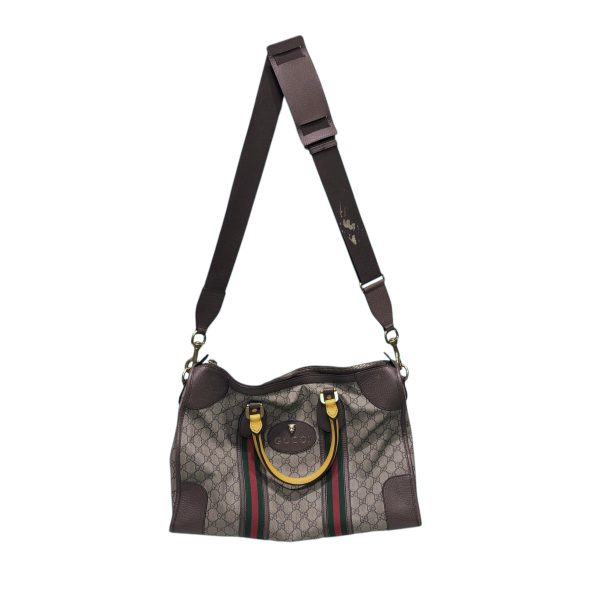 GUCCI Bag Monogram Leather MLT Neo Vintage Web Duffle Bag For Sale