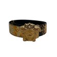 VERSACE Belt All Over Print Leather YEL  For Discount