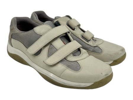 PRADA Low-Sneakers Leather 7.5 GRY Online now