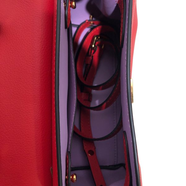 VERSACE Hand Bag Leather RED TOP HANDLE BAG Online Hot Sale