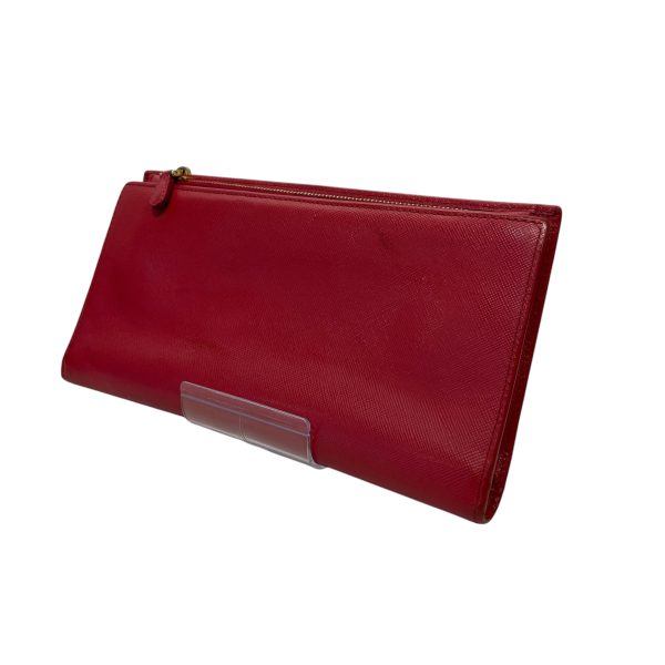 PRADA Long Wallet Leather RED  Hot on Sale